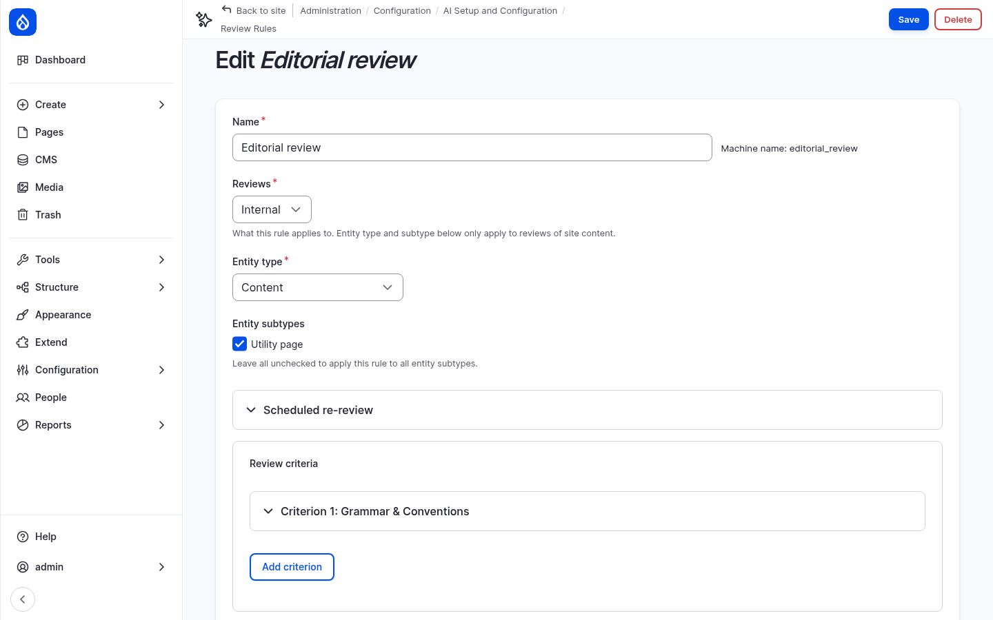 The Editorial review rule